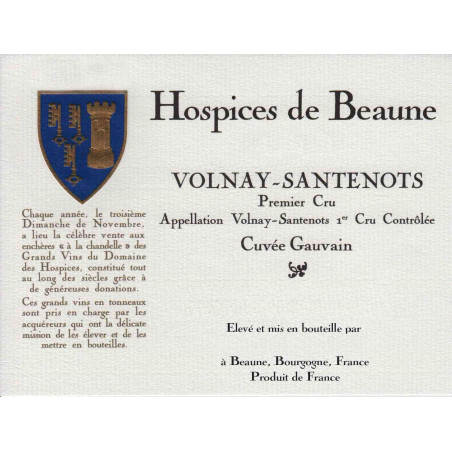 Volnay 1er Cru Santenots Cuvée Gauvain 2023 Hospices de Beaune 75 cl EN PRIMEUR 159,00 € Côte de Beaune chez Millésimes à la ...