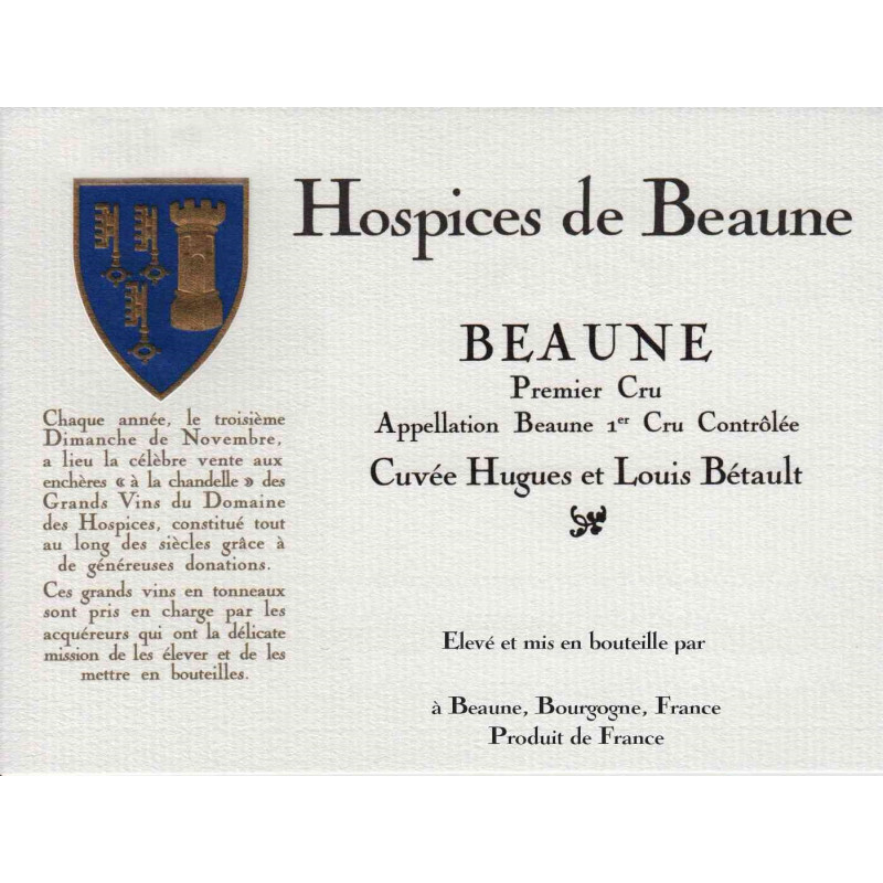 Beaune 1er Cru Cuvée Hugues et Louis Bétault 2023 Hospices de Beaune 75 cl 99,00 € Côte de Beaune chez Millésimes à la Carte