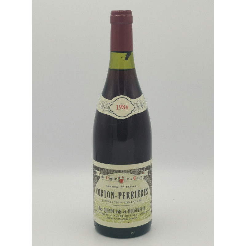 Corton Perrières Grand Cru 1986 Max Quenot Fils et Meuneveaux 75 cl 139,00 € 1986 chez Millésimes à la Carte