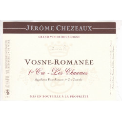 Vosne Romanée Premier Cru Les Chaumes 2023 Domaine Jérome Chezeaux 75 cl 95,00 € Côte de Nuits chez Millésimes à la Carte