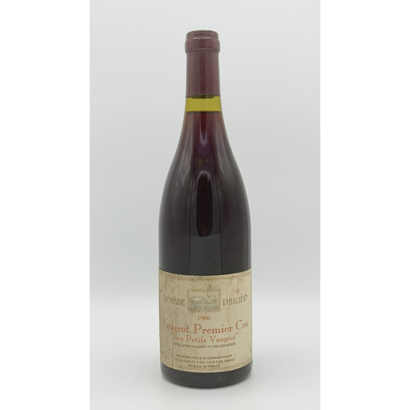 Vougeot 1er Cru Les Petits Vougeots 1986 Domaine Philipp 75 cl 149,00 € Côte de Nuits chez Millésimes à la Carte