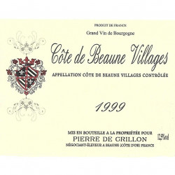Côte de Beaune Villages 1999 Pierre de Crillon 75 cl 39,00 € 1999 chez Millésimes à la Carte